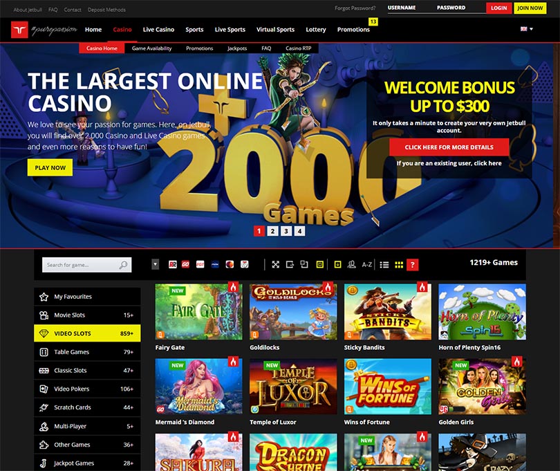 Jetbull casino games