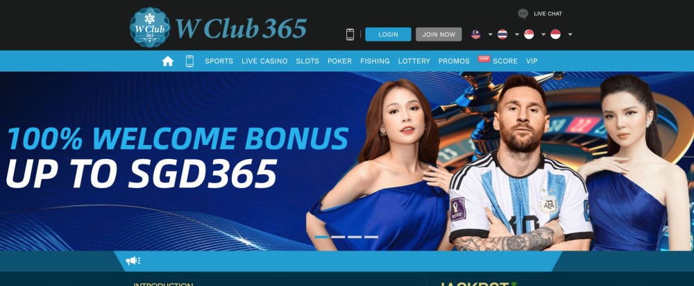 Wclub365 homepage